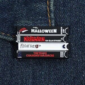 🌹Horror Movies Metal Pin - Halloween, Nightmare on Elm St, Friday the 13th